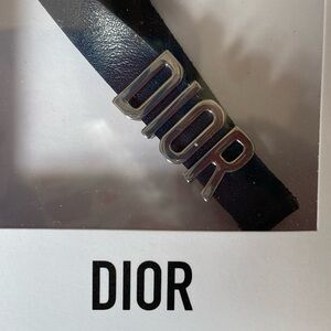 NIB Dior Faux Leather Logo Bracelet